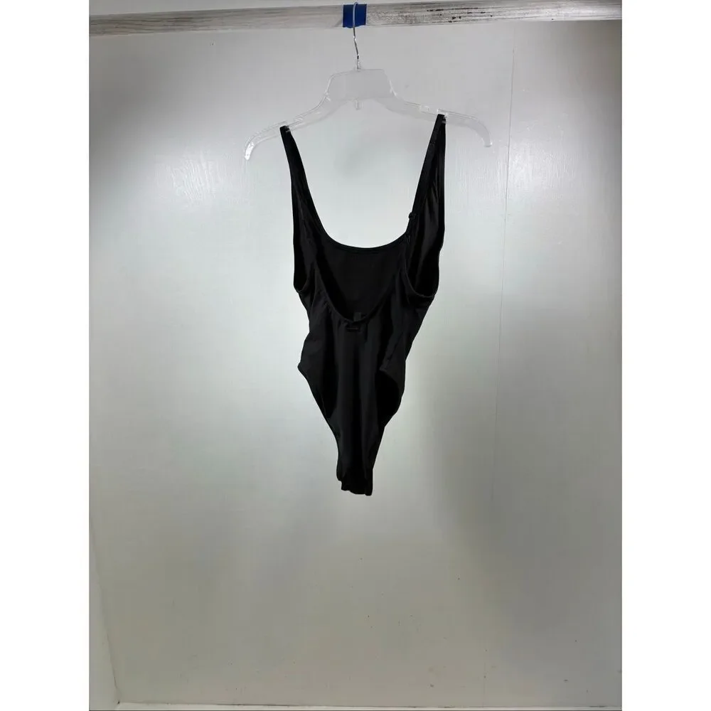 SKIMS Black Scoop-Back One-Piece Swimsuit